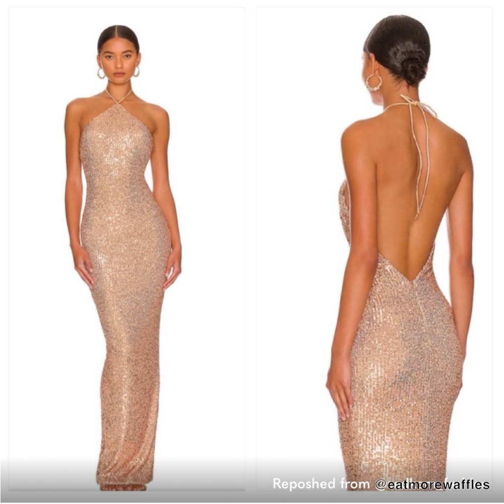 NWT NOOKIE "Treasure" gown - designer, size M. A showstopper!